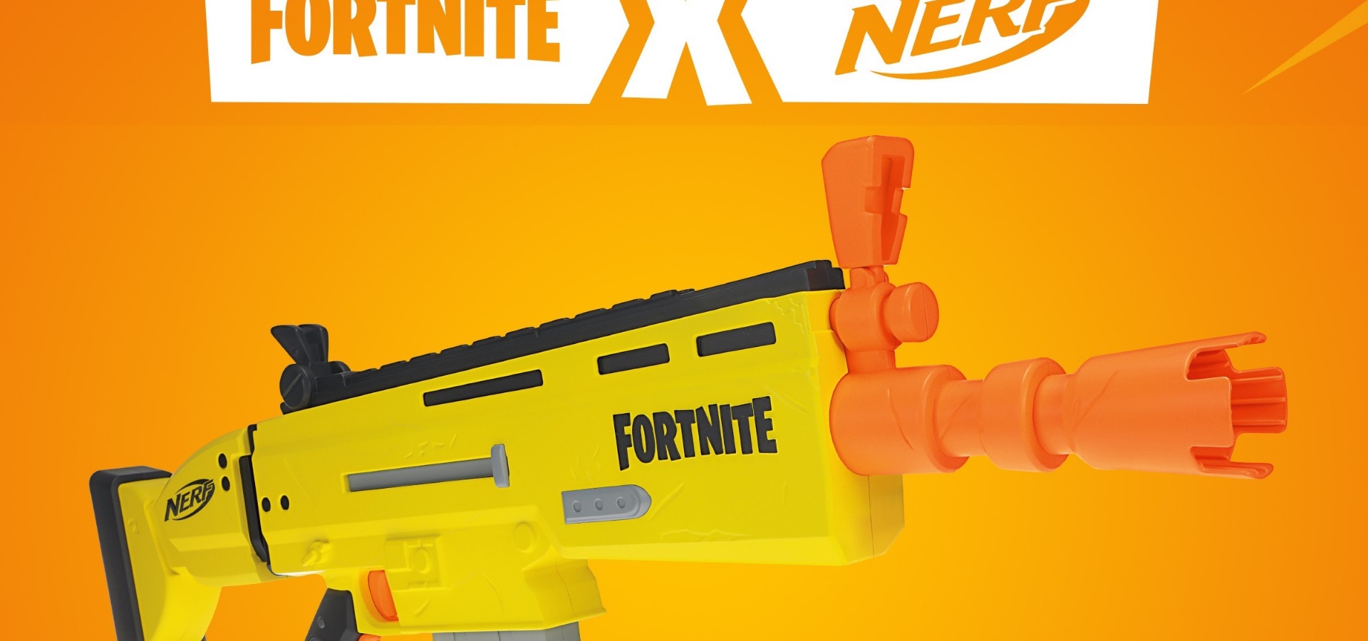 FORTNITE Nerf Gun Yellow Sniper Rifle With Scope And Magazine